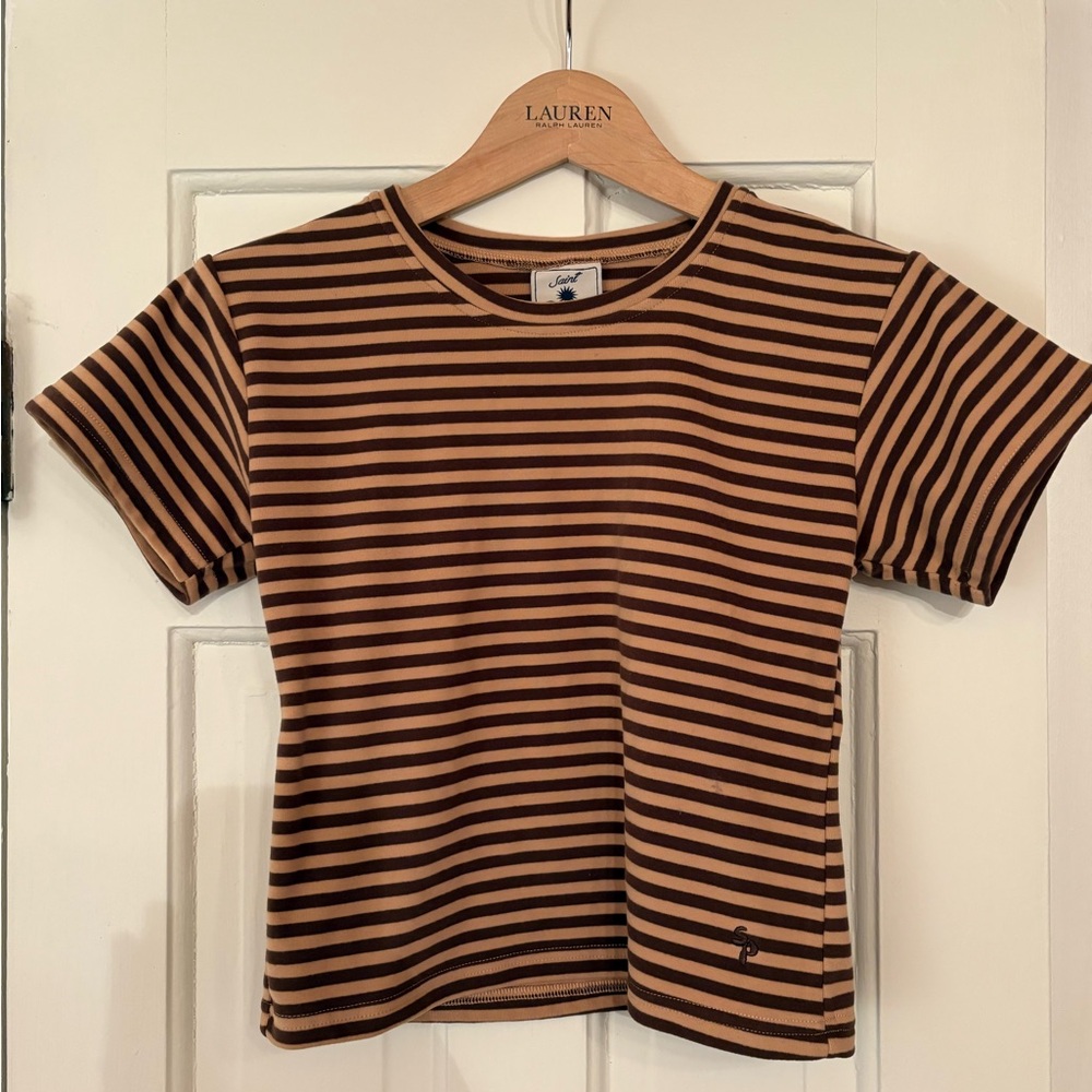 NWT Saint Paradiso Mocha Stretch Tee & Flares
